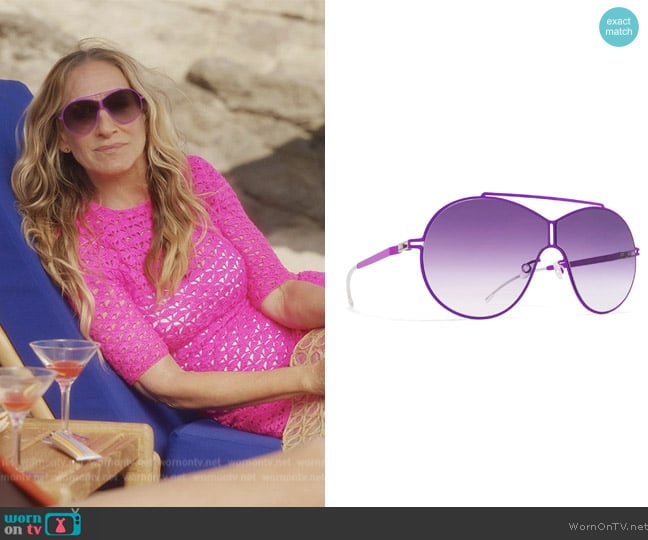 Carrie’s purple sunglasses on And Just Like That