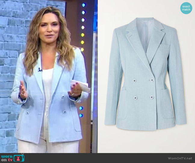 Officine Générale Mathilde Organic Denim Blazer worn by Rhiannon Ally on Good Morning America