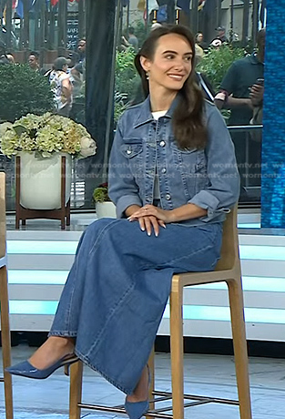 Liv Perez's denim jacket and skirt on Today