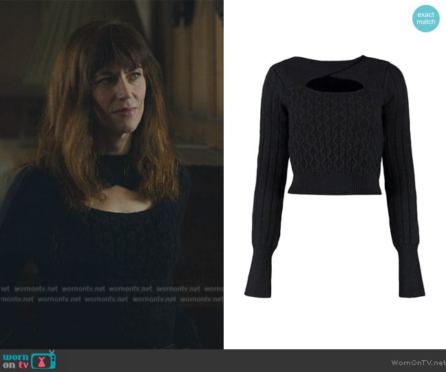 Pinko Mocaccino Long Sleeve Sweater worn by Wendy Rhoades (Maggie Siff) on Billions