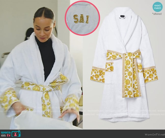 Versace Barocco Sleeve Robe worn by Sai De Silva on The Real Housewives of New York City