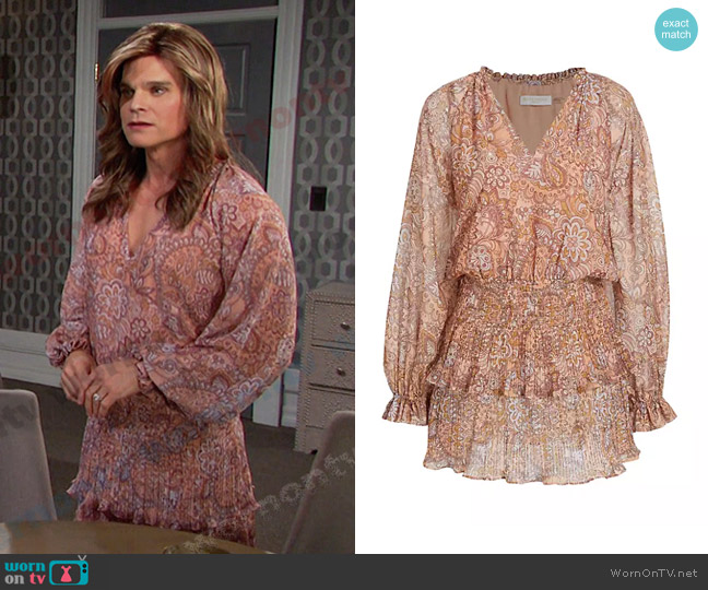 Ramy Brook Barron Paisley Mini Dress worn by Leo Stark (Greg Rikaart) on Days of our Lives