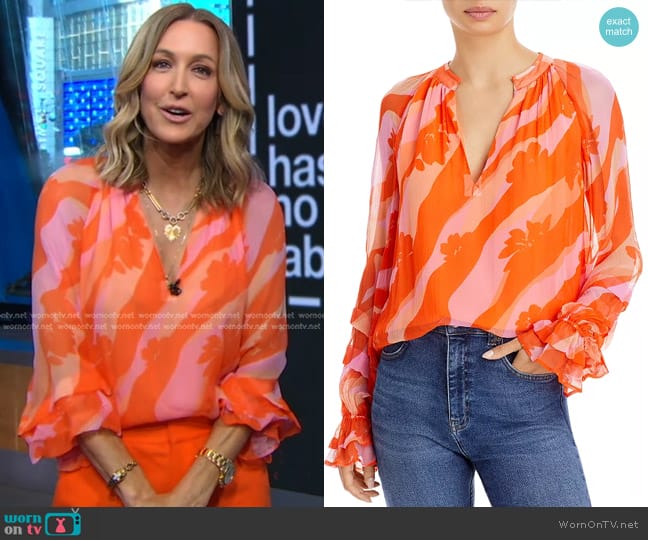 Ramy Brook Raynn Top worn by Lara Spencer on Good Morning America