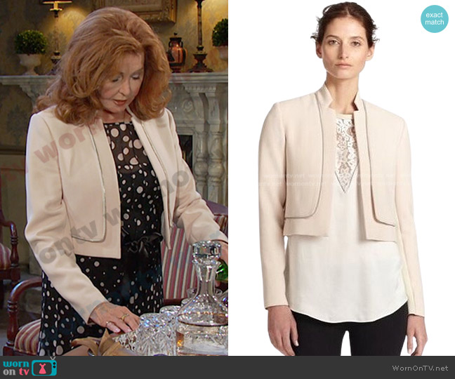 Rebecca Taylor Crop Ponte Jacket worn by Maggie Horton (Suzanne Rogers) on Days of our Lives