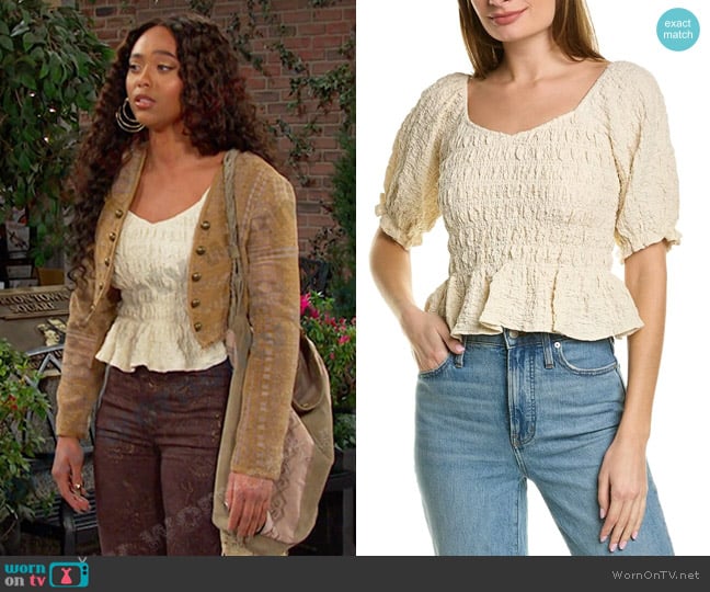 Saltwater Luxe Leelee Top worn by Talia Hunter (Aketra Sevellian) on Days of our Lives