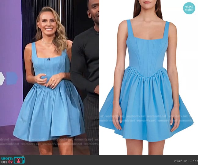 Staud Landscape Bustier Mini Dress worn by Keltie Knight on E! News