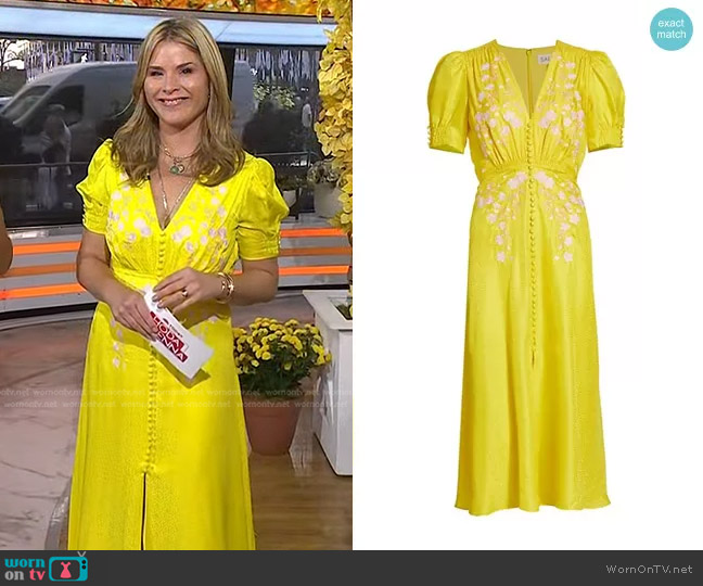 Saloni Lea Dress in Bright Lemon worn by Jenna Bush Hager on Today