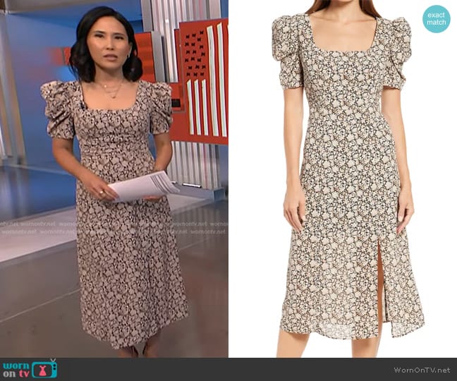 Sam Edelman Short Sleeve Midi Dress worn by Vicky Nguyen on NBC News Daily