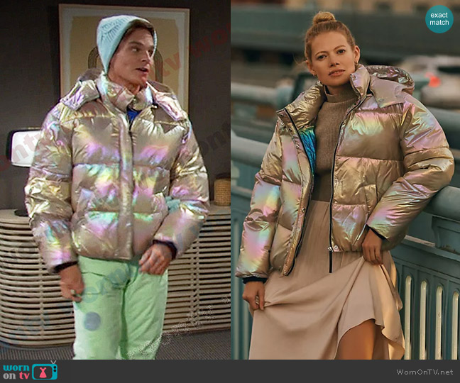 Scotch & Soda Iridescent Puffer Jacket worn by Leo Stark (Greg Rikaart) on Days of our Lives