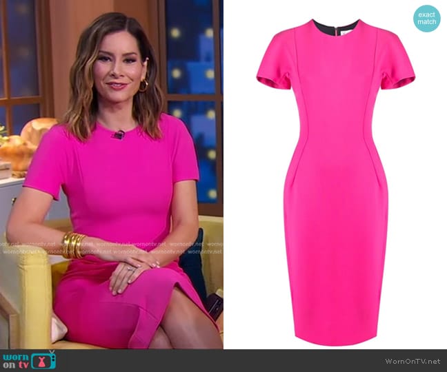 WornOnTV: Rebecca’s pink short sleeve sheath dress on Good Morning ...