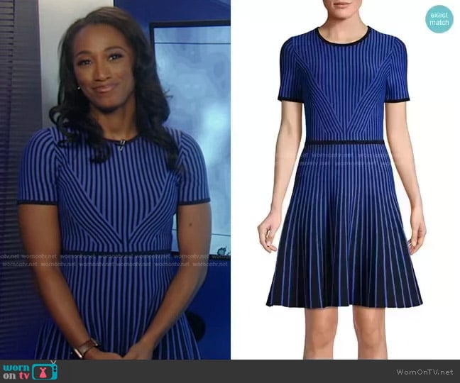 WornOnTV: Brittany’s blue striped dress on Good Morning America ...