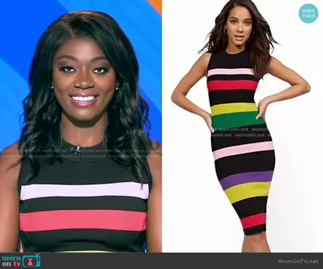 WornOnTV: Faith Abubéy’s multicolor striped dress on Good Morning ...