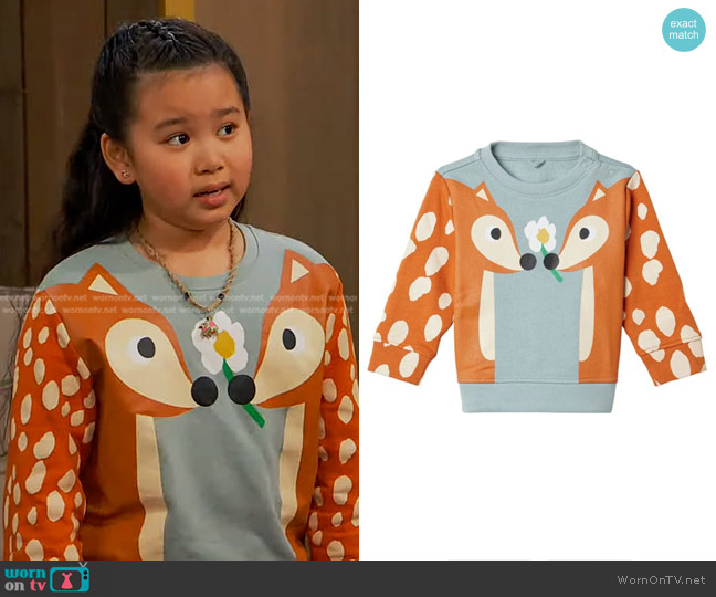 Stella McCartney Kids Graphic Fox-Print T-Shirt worn by Scout (Brandilyn Cheah) on Bunkd