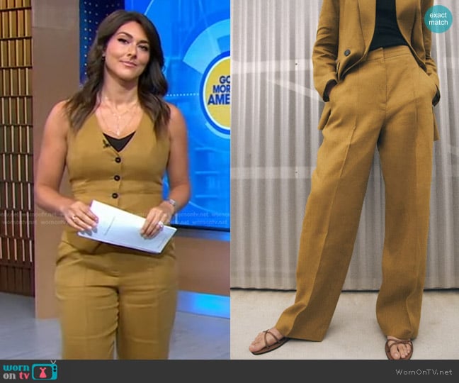 WornOnTV: Erielle’s khaki vest and pants on Good Morning America ...