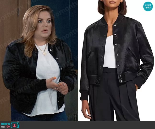 Theory Varsity Jacket worn by Maxie Jones (Kirsten Storms) on General Hospital