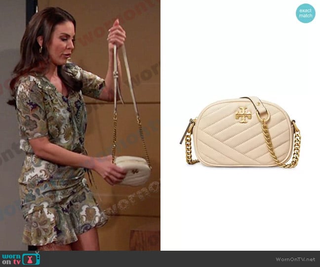 Tory Burch Kira Small Chevron Camera Bag worn by Chloe Lane (Nadia Bjorlin) on Days of our Lives