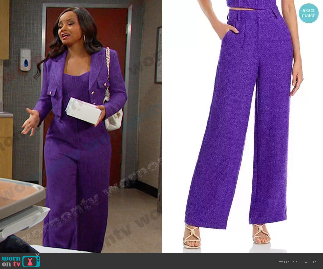 WornOnTV: Chanel’s purple cropped blazer and pants on Days of our Lives ...