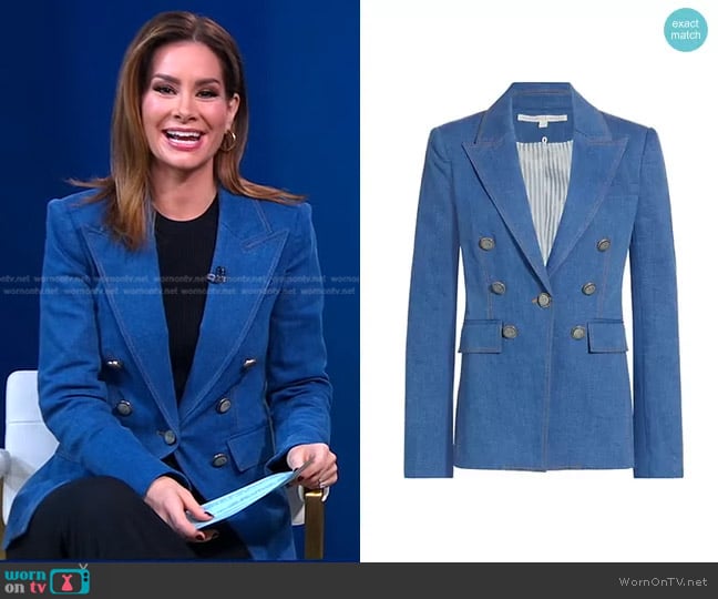 WornOnTV: Rebecca’s denim blazer on Good Morning America | Rebecca ...