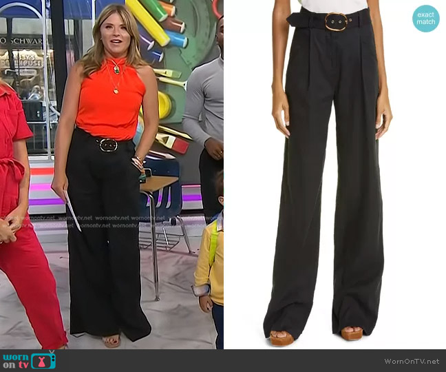 WornOnTV: Jenna’s red top and black belted pants on Today | Jenna Bush ...