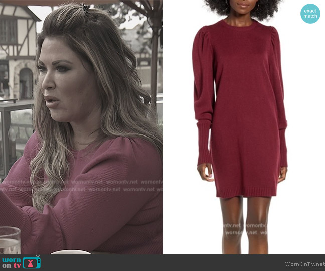 WayF Influences Puff Sleeve Sweater Dress worn by Emily Simpson on The Real Housewives of Orange County