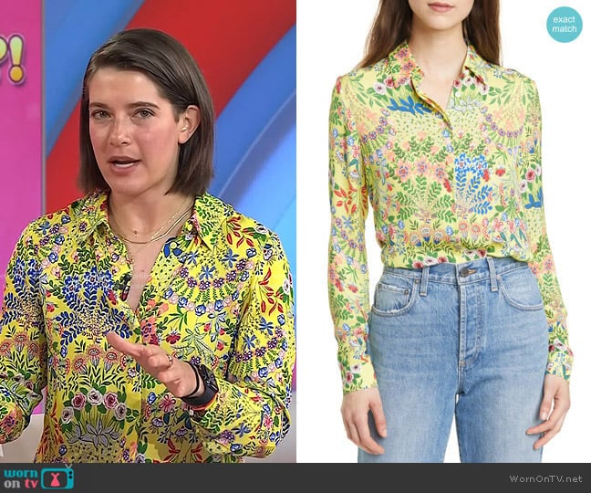 Alice + Olivia Willa Floral Print Blouse worn by Daryn Carp on Today