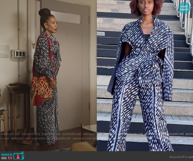 Wow wow By Wunmi Wide Leg Pants worn by Dr. Nya Wallace (Karen Pittman) on And Just Like That