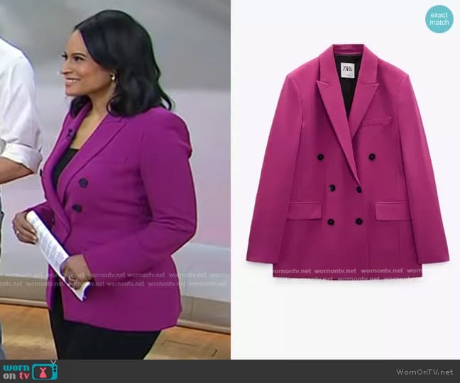 Zara Menswear Style Blazer worn by Kristen Welker on Today