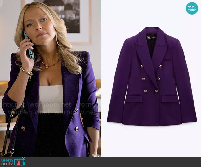 Zara Tailored Double Breasted Blazer worn by Lorna Crane (Becki Newton) on The Lincoln Lawyer