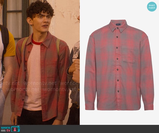 Abercrombie & Fitch Red Plaid Shirt worn by Charlie Spring (Joe Locke) on Heartstopper