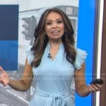 Adelle’s blue ruffle sleeve jumpsuit on Today