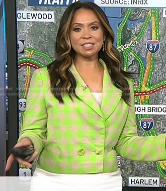 Adelle's green check cropped blazer on Today