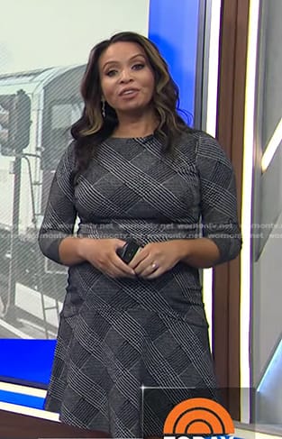 Adelle's grey plaid dress on Today