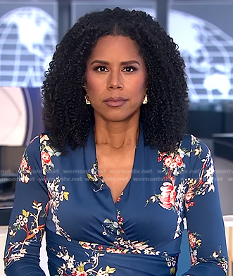 Adriana Diaz’s blue floral dress on CBS Evening News