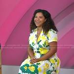 Arianna Davis’s green and yellow floral midi dress on Today