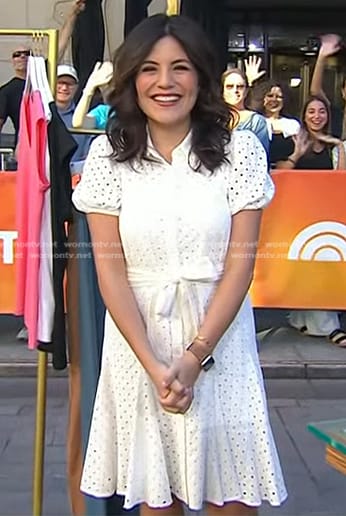 Adrianna’s white eyelet dress on Today