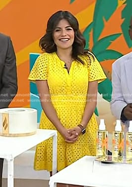 Adrianna's yellow eyelet dress on Today