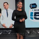 Adrienne’s black asymmetric mini dress on E! News