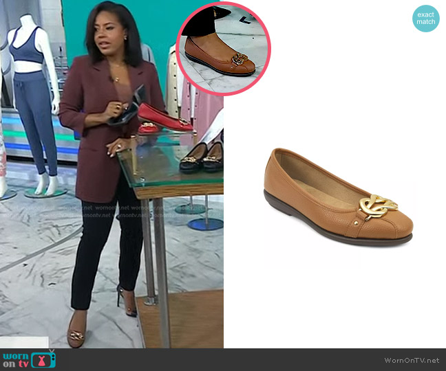 Aerosoles Big Bet Ballet Flats in Tan worn by Sheinelle Jones on Today