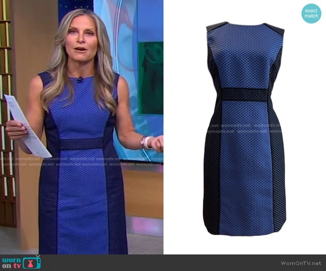 Tahari Colorblock Sheath Dress worn by Becky Worley on Good Morning America