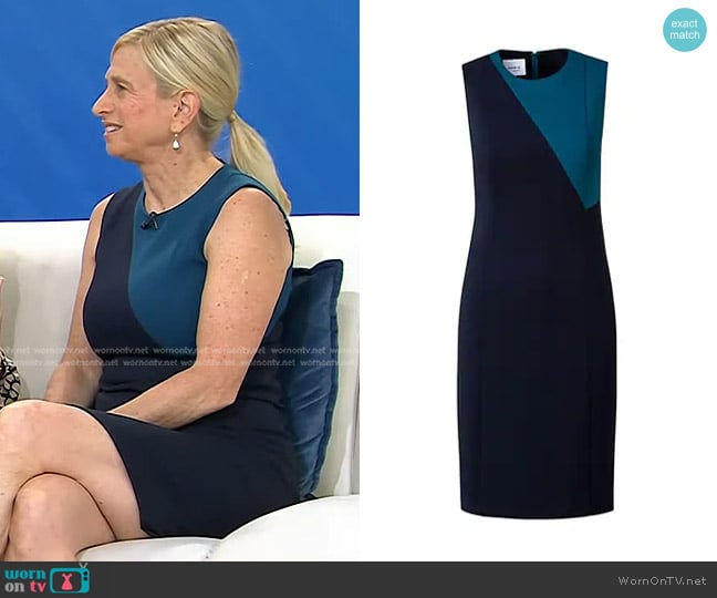 Akris Punto Sleeveless Colorblocked Shift Dress worn by Elisa Port on Today