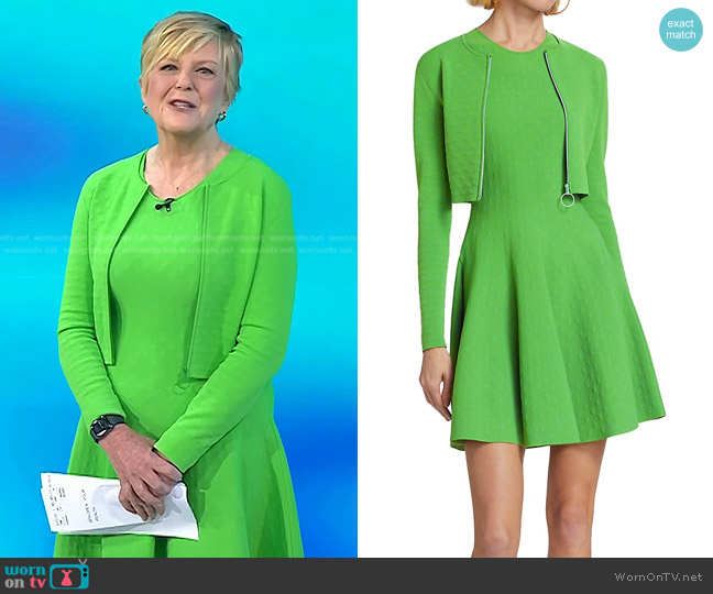 Akris Punto Long-Sleeve Knit Bolero and Dress worn by Anne Thompson on Today