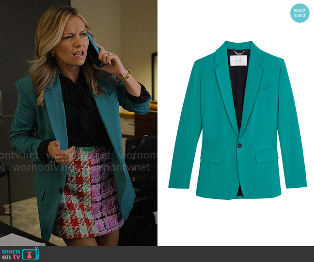 A.L.C. Dakota Blazer in Jade worn by Lorna Crane (Becki Newton) on The Lincoln Lawyer