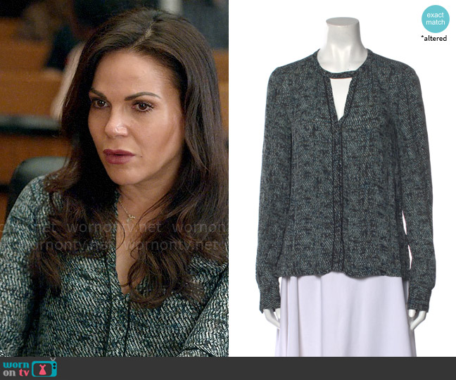 A.L.C. Ari blouse in grain worn by Lisa Trammell (Lana Parrilla) on The Lincoln Lawyer