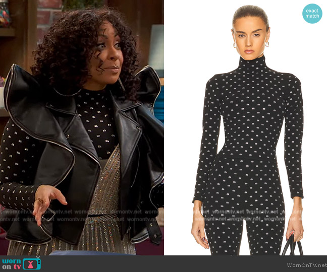 WornOnTV: Raven’s black leather ruffle jacket and top on Ravens Home ...