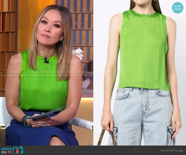 Alice + Olivia Angelina Tank Top worn by Eva Pilgrim on Good Morning America