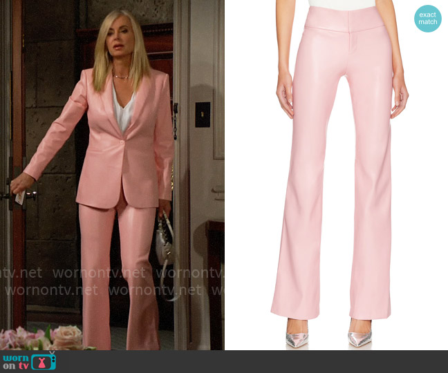 Alice + Olivia Olivia Bootcut Pant in Petal worn by Ashley Abbott (Eileen Davidson) on The Young and the Restless