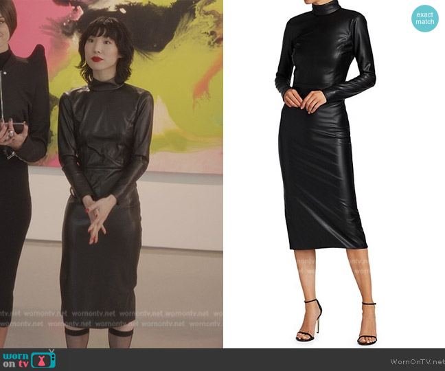 Alice + Olivia Delora Mock Neck Dress worn by Daphne Zelle (Daphne Zelle) on And Just Like That