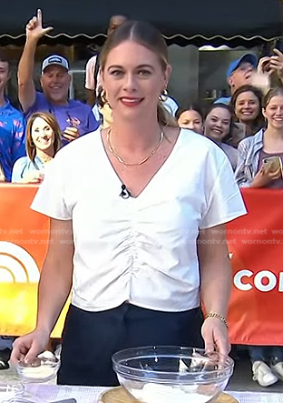 Alison Roman's white ruched front top on Today