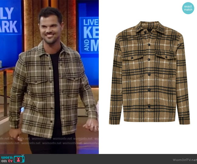 AllSaints Berthold Plaid Button-Up Shirt worn by Taylor Lautner on Live with Kelly and Mark