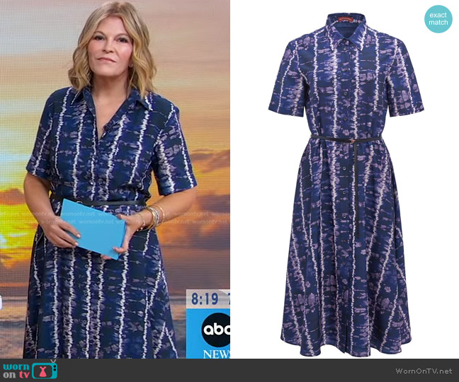 Altuzarra Kiera Tie-Dye Midi Shirtdress worn by Tory Johnson on Good Morning America